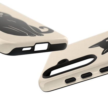 Minimalist Cream & Black Cat Phone Case