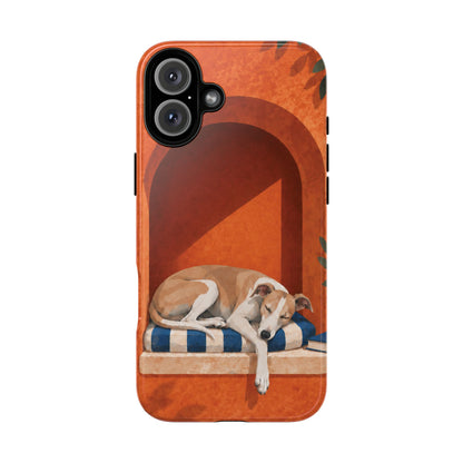 Whippet Siesta Nook Phone Case - Multicolor Phone Case - iPhone 16 Plus / Glossy