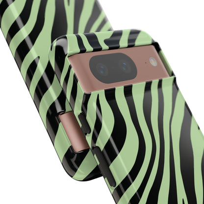 Modern Mint Zebra Print Phone Case