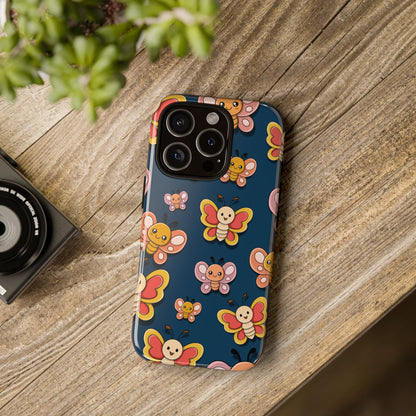 Dark Blue Butterfly Sticker Design Phone Case - Blue Phone Case