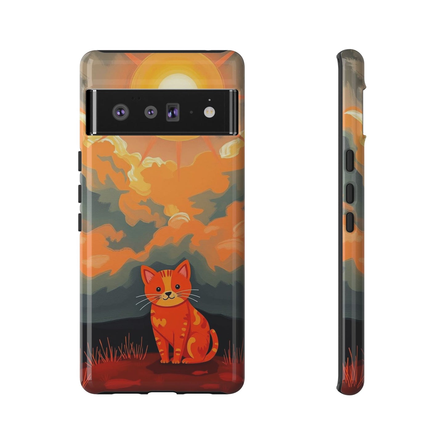 Acrylic Painting Style Cat Design Phone Case
