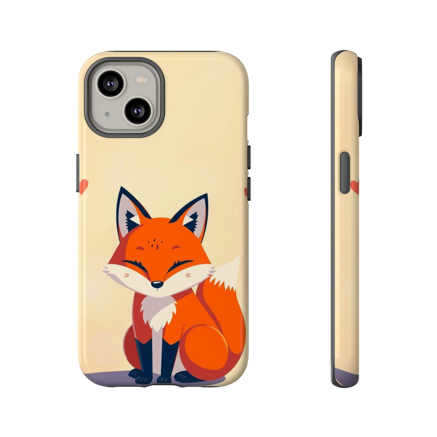 iPhone 14 / Glossy Phone Case - Cute Fox Design Phone Case
