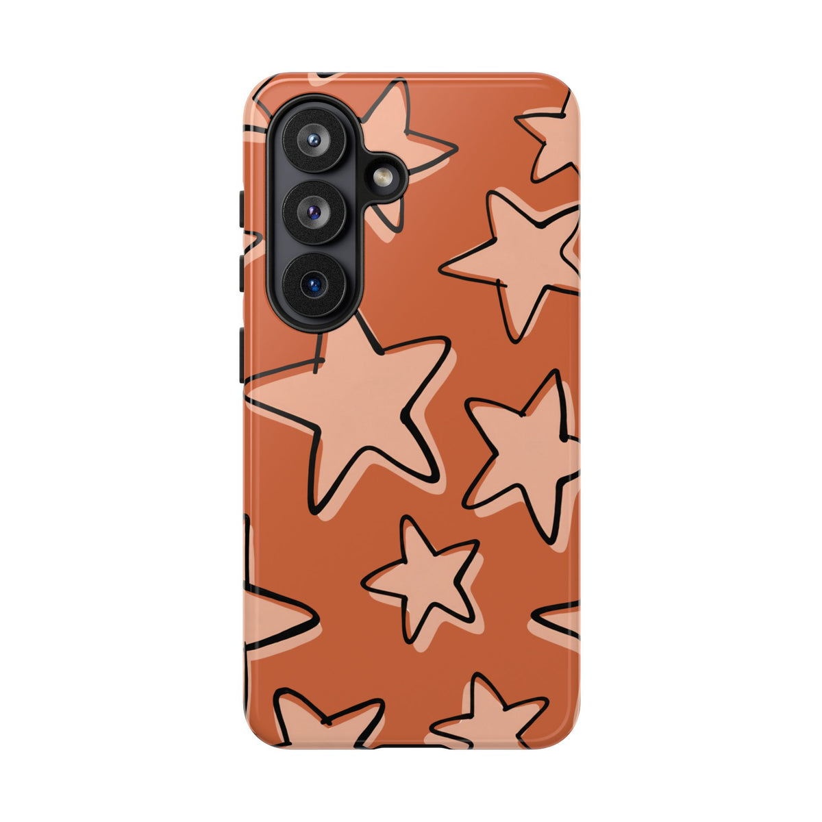 Burnt Orange Doodle Star Phone Case