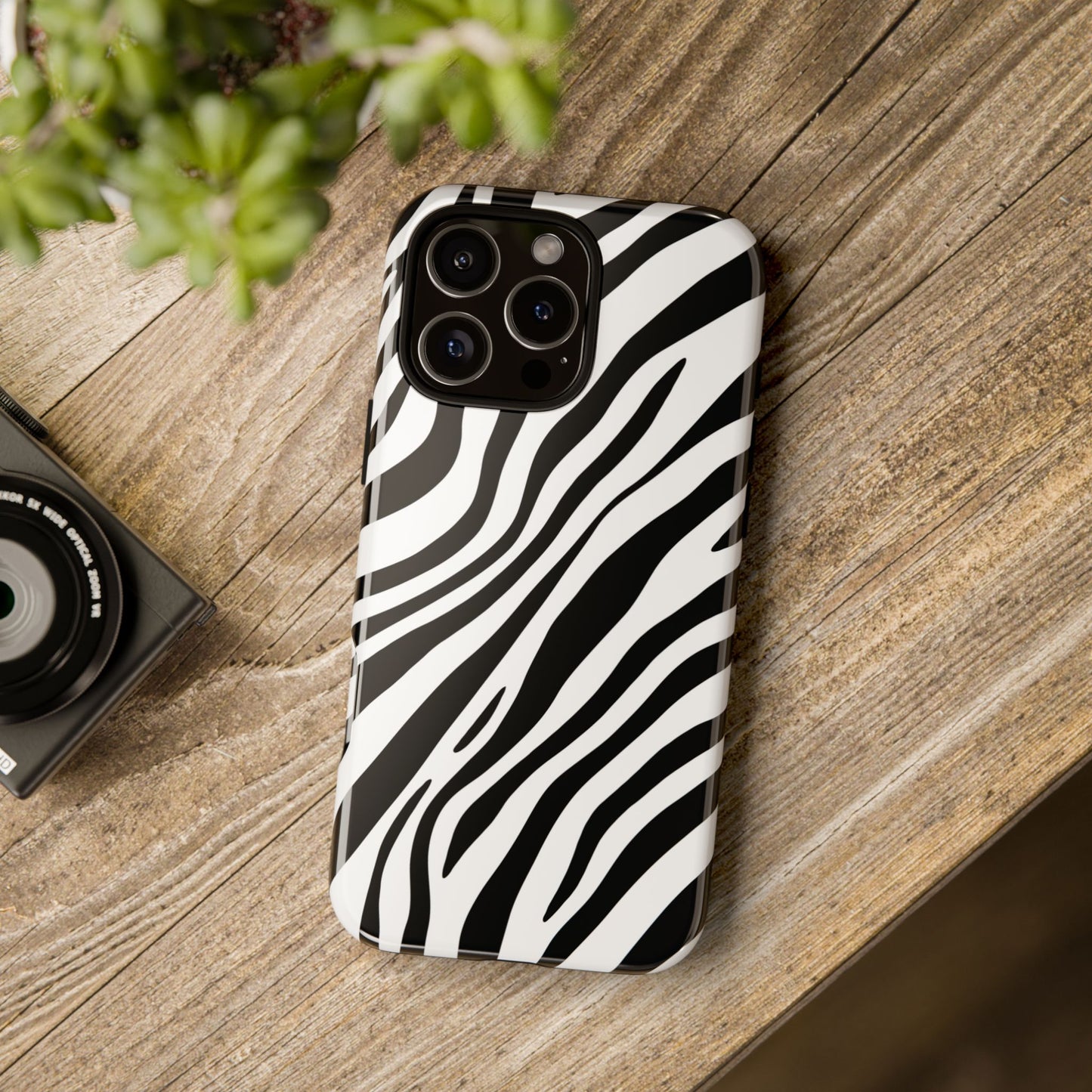 Modern Monochrome Zebra Print Phone Case