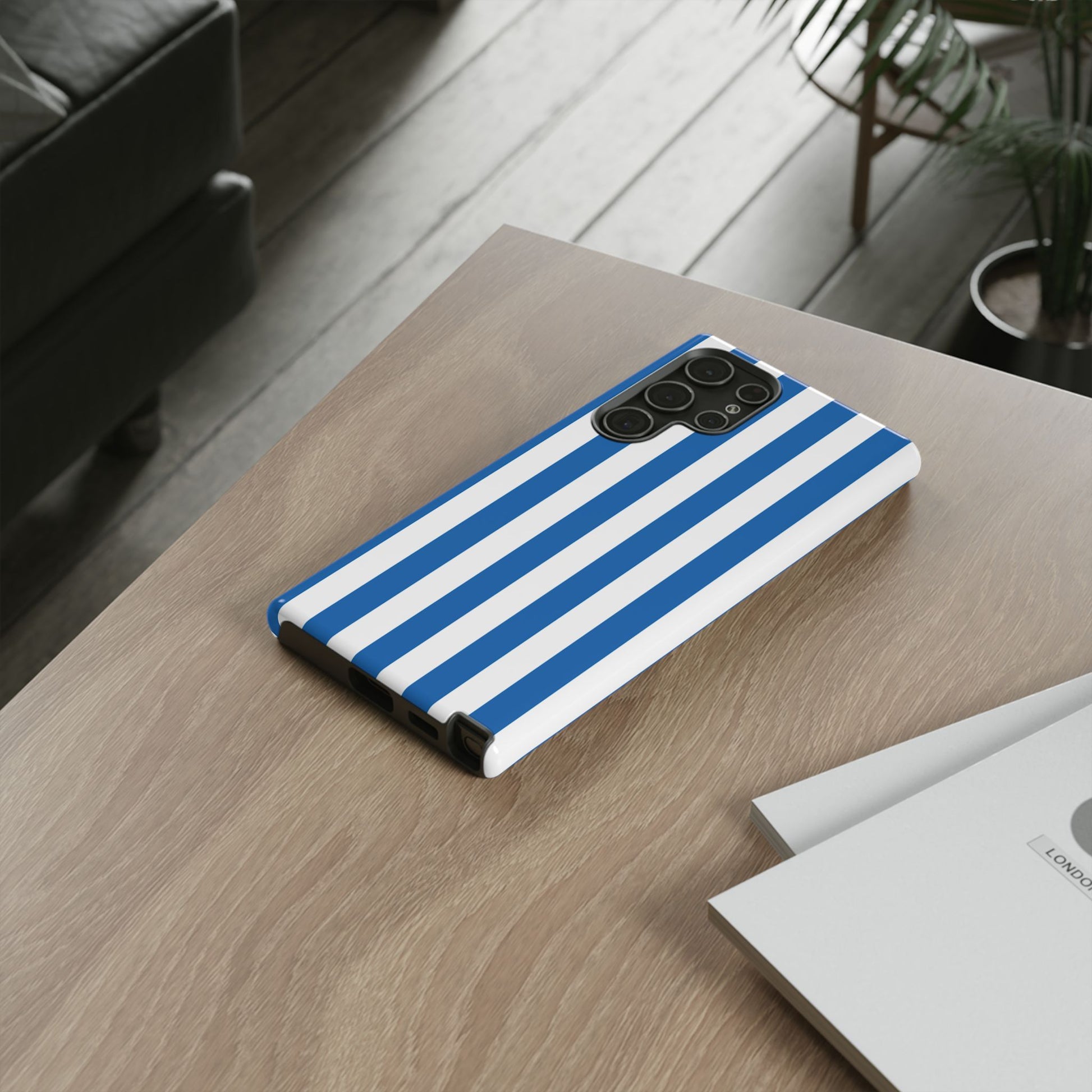 Phone Case - Simple Light Blue & White Stripe Pattern Phone Case