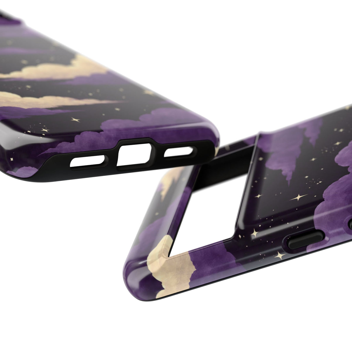 Illustrated Purple Clouds & Stars Phone Case