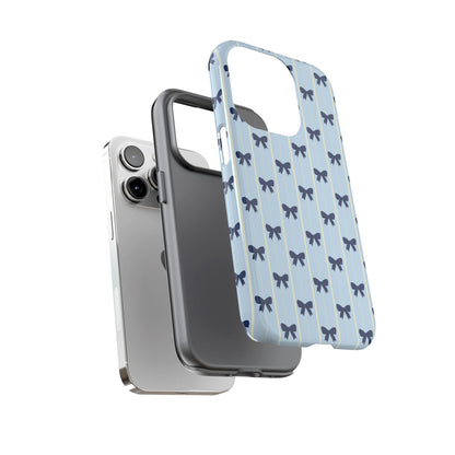 Retro Navy Blue Bow Pattern Phone Case