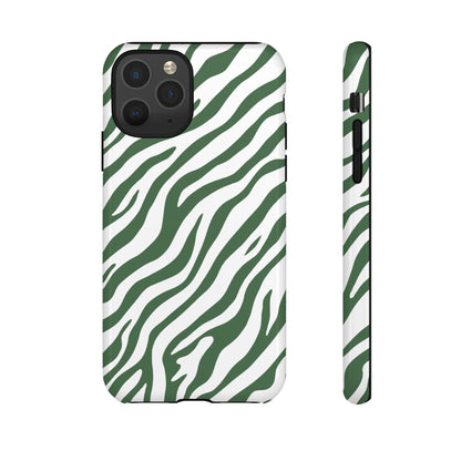 Stylish Sage Zebra Print Phone Case