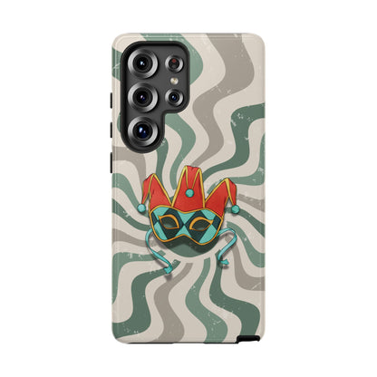 Samsung Galaxy S25 Ultra / Glossy Phone Case - Venetian Jester Mask – Green Retro Soft Revival Phone Case
