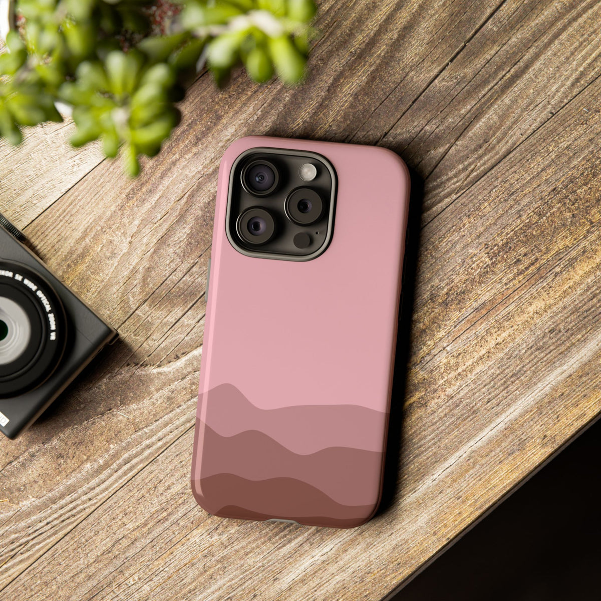 Pink Abstract Waves Protective Phone Case - Pink Phone Case