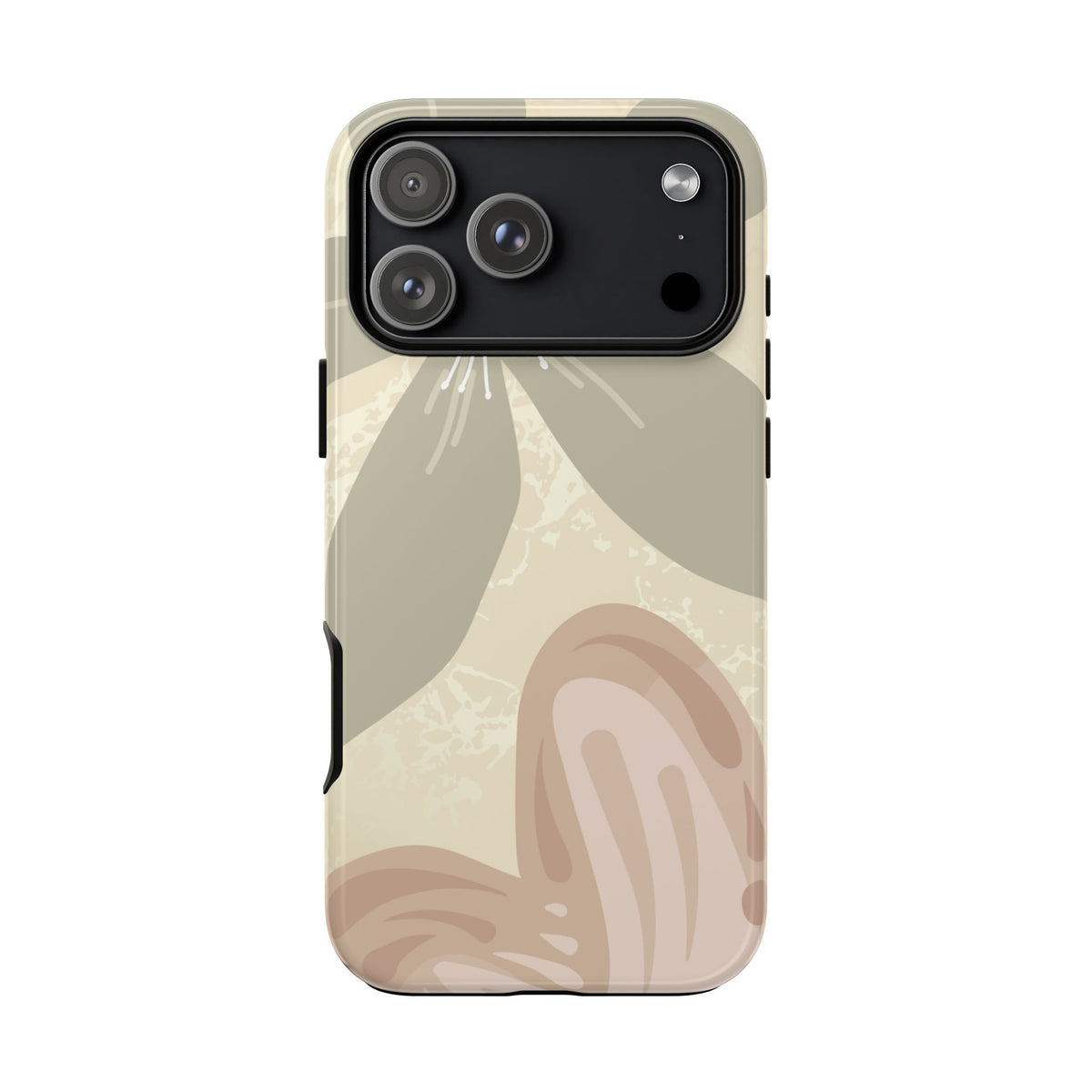 Hibiscus Heart Pattern Phone Case - Beige Phone Case - iPhone 18 Pro Max / Glossy