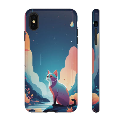 iPhone XS MAX / Glossy Phone Case - Stylised Cat Design Phone Case