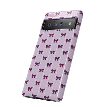 Retro Plum Purple Bow Pattern Phone Case