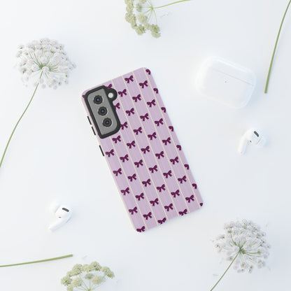 Retro Plum Purple Bow Pattern Phone Case