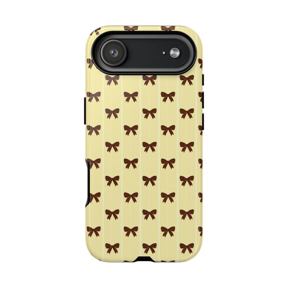 Retro Chocolate Brown Bow Pattern Phone Case