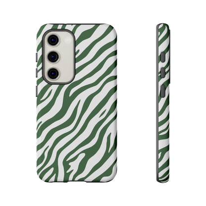 Stylish Sage Zebra Print Phone Case