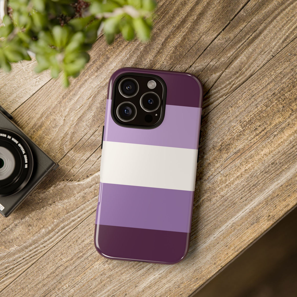 Purple Stripe Pattern Phone Case - Purple Phone Case