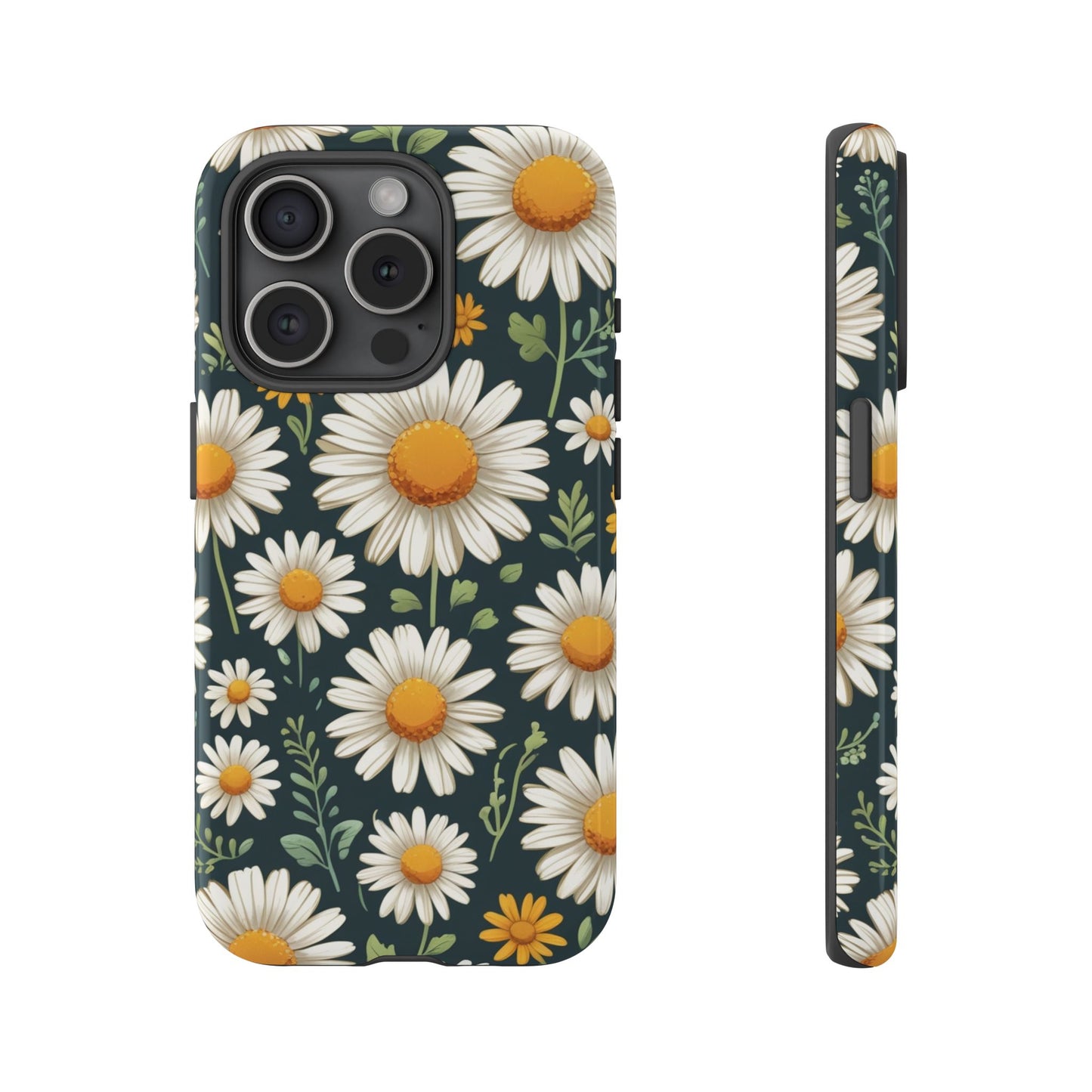 iPhone 15 Pro / Glossy Phone Case - Daisies Floral Pattern 3 Phone Case