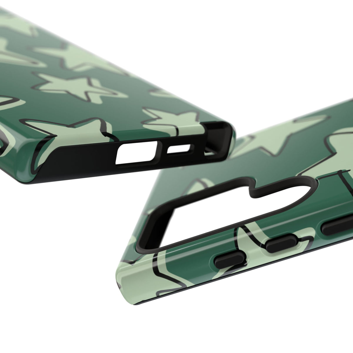 Forest Green Doodle Star Phone Case