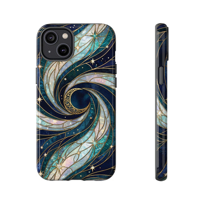 Elegant Navy & Teal Celestial Swirl Phone Case