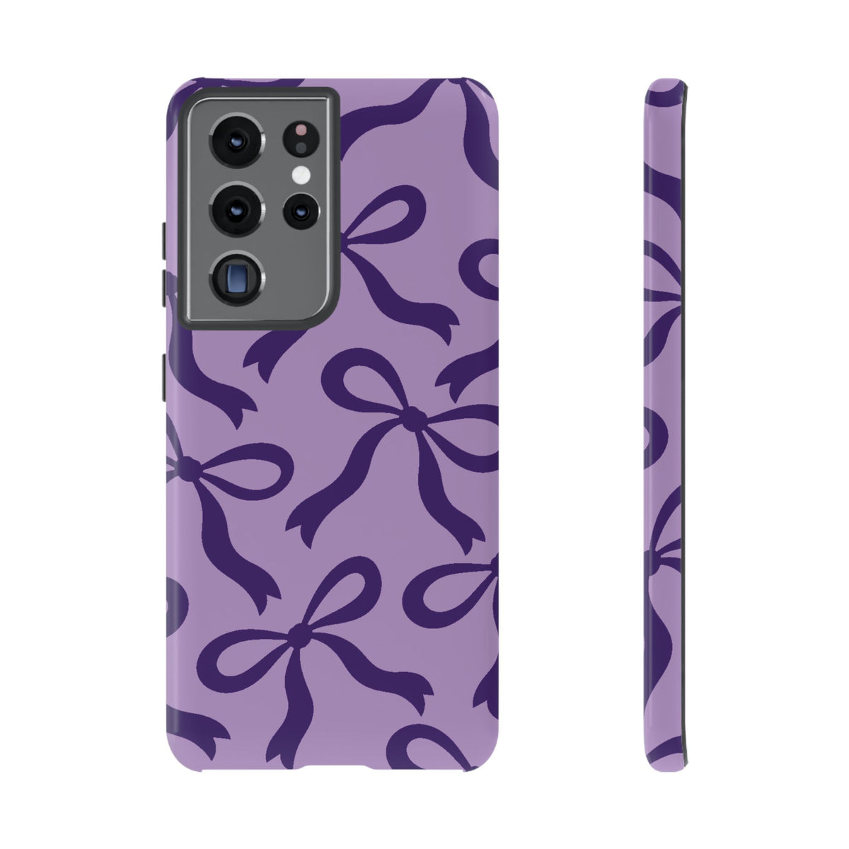 Bold Lilac and Deep Purple Bow Pattern Phone Case - Purple Phone Case - Samsung Galaxy S21 Ultra / Glossy