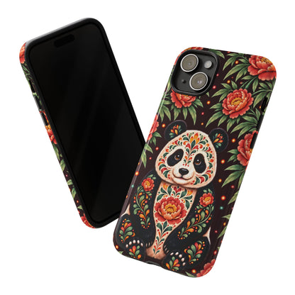 Cute Terracotta and Teal Calavera Panda Phone Case - Multicolor Phone Case