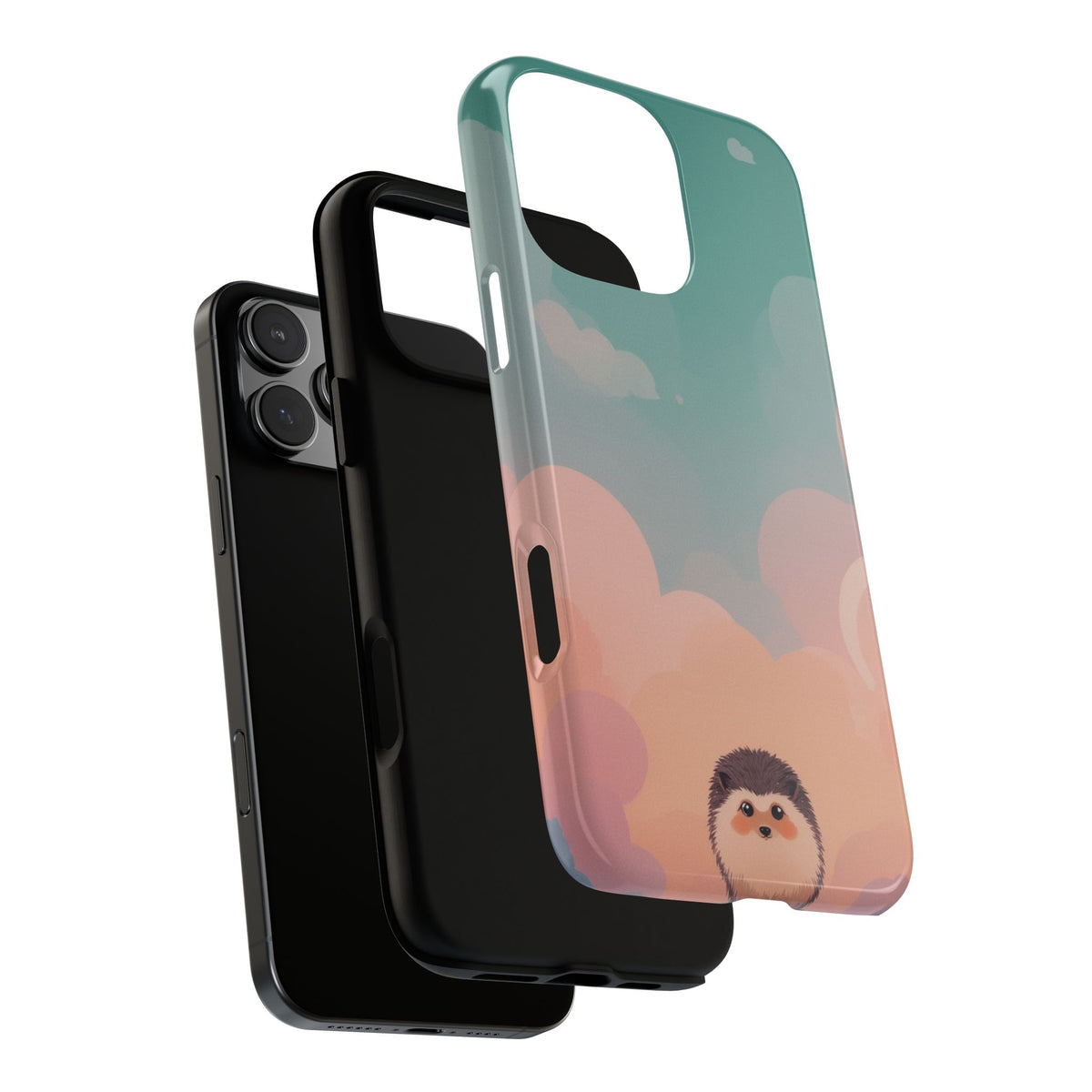Cute Hedgehog & Cloud Design Phone Case - Multicolor Phone Case