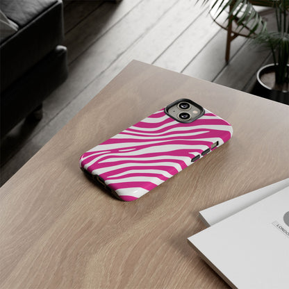 Modern Hot Pink Zebra Print Phone Case