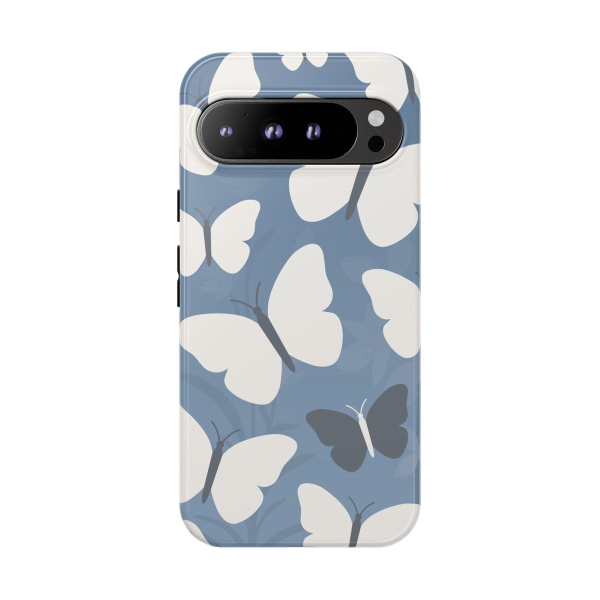 Minimalist Light Blue Butterfly Pattern Phone Case - Blue Phone Case - Google Pixel 9 Pro XL / Glossy