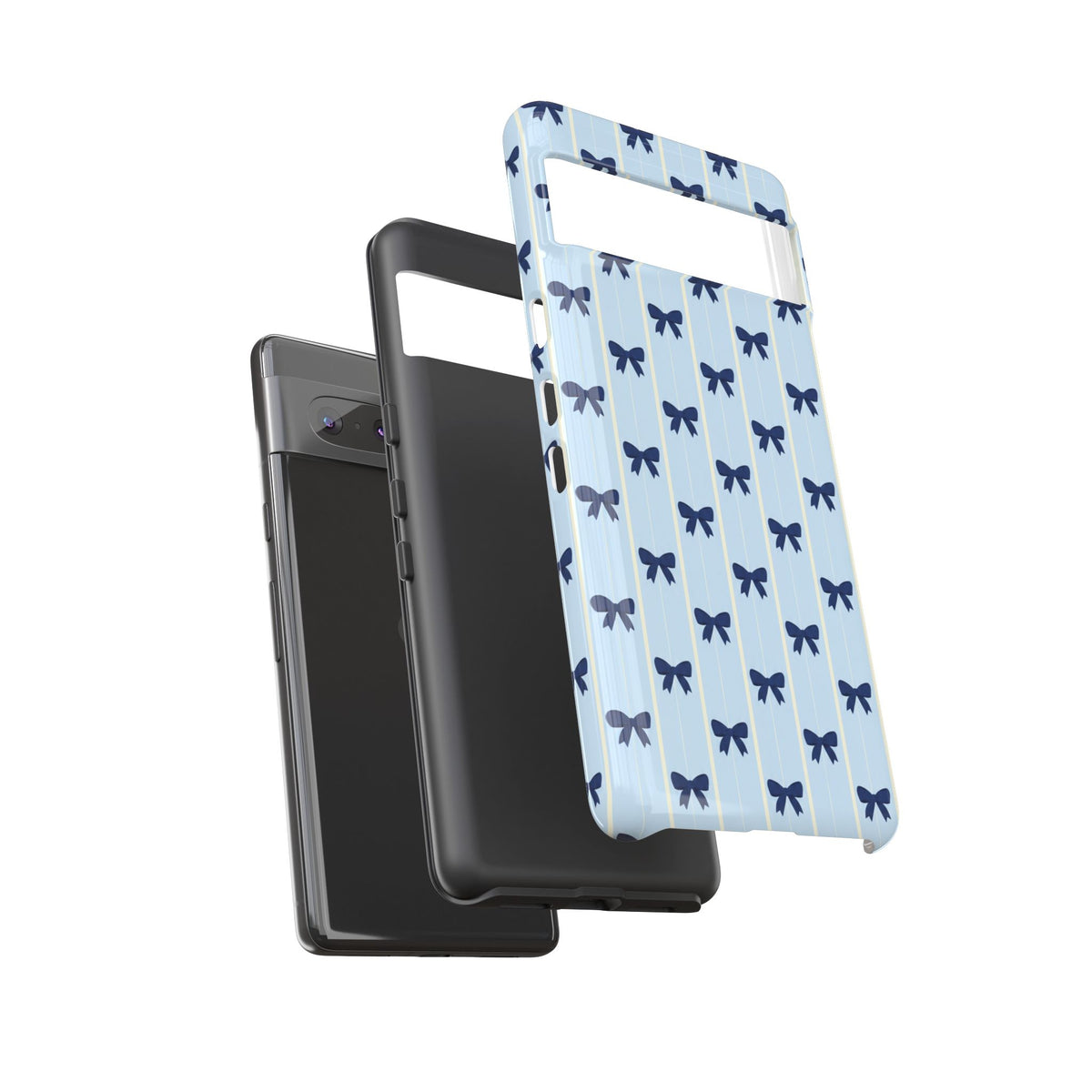 Retro Navy Blue Bow Pattern Phone Case