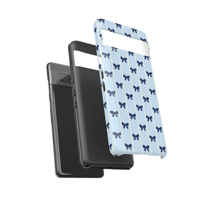 Retro Navy Blue Bow Pattern Phone Case