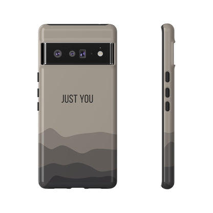 Google Pixel 6 Pro / Glossy Phone Case - Minimalist Beige Waves ’Just You’ Statement Phone Case