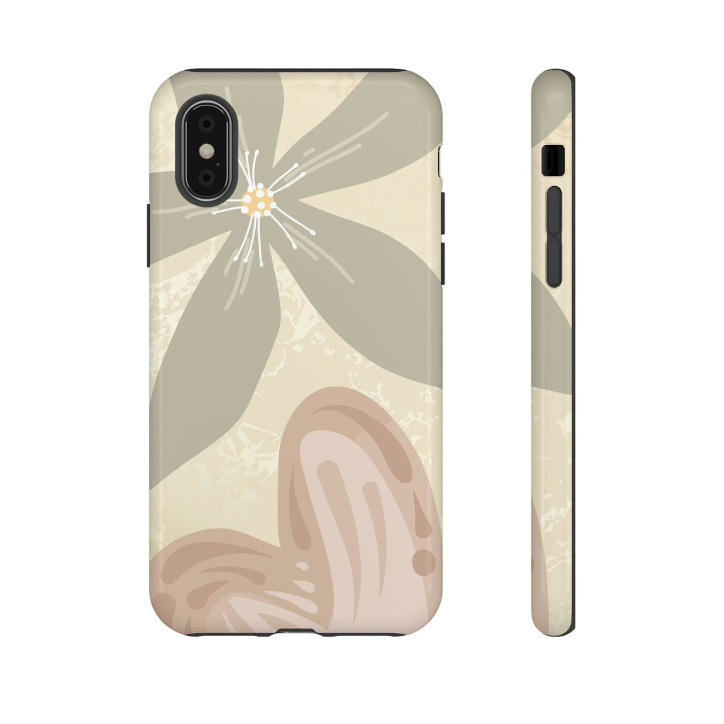 iPhone XS / Glossy Phone Case - ’Hibiscus Heart Pattern’ Phone Case