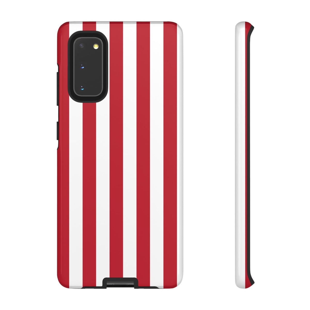 Simple Dark Pink & White Stripe Pattern Phone Case - Pink Phone Case - Samsung Galaxy S20 / Glossy