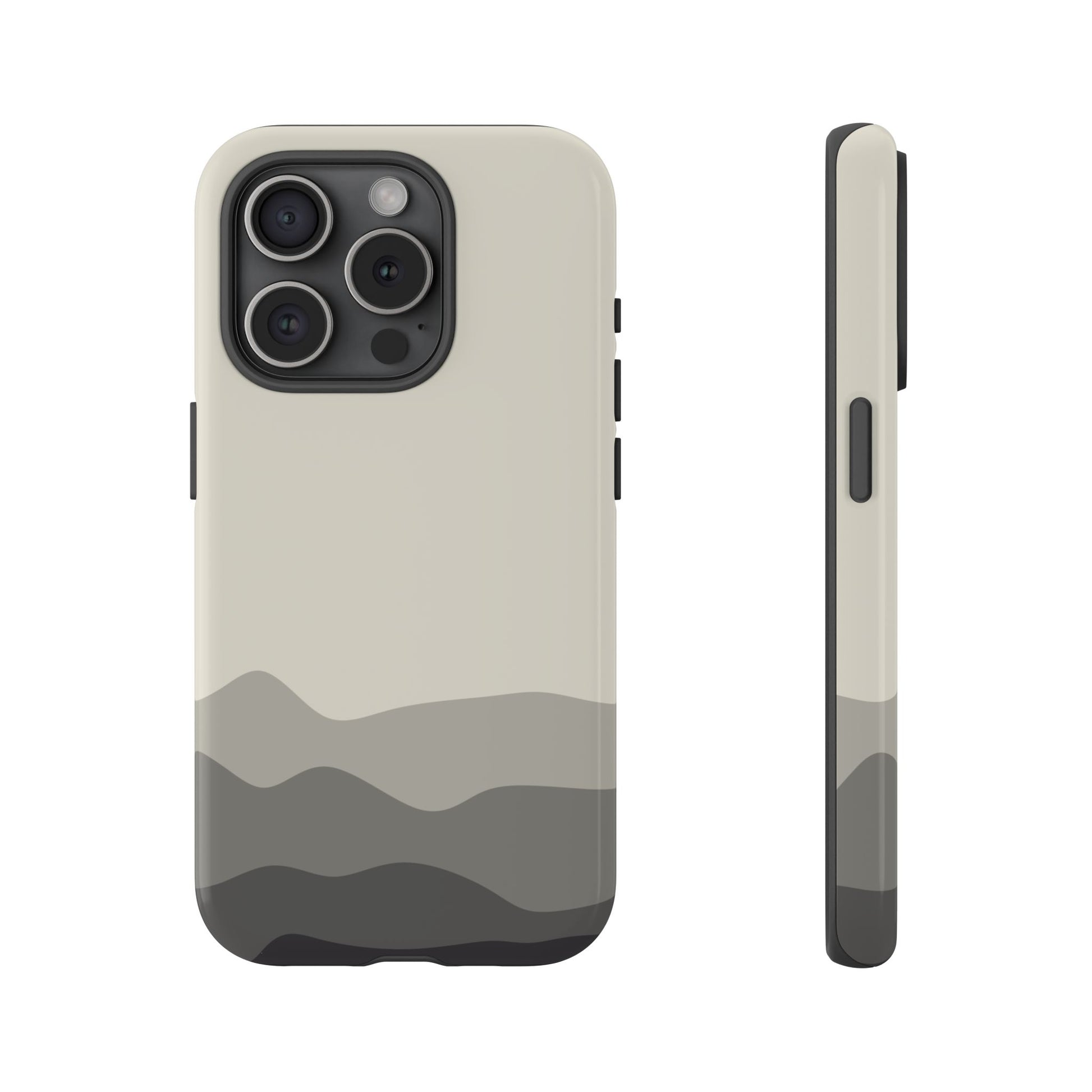 Ivory Abstract Waves Protective Phone Case - White Phone Case - iPhone 15 Pro / Glossy