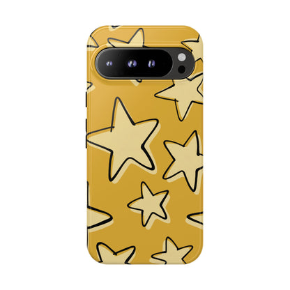 Golden Yellow Doodle Star Phone Case