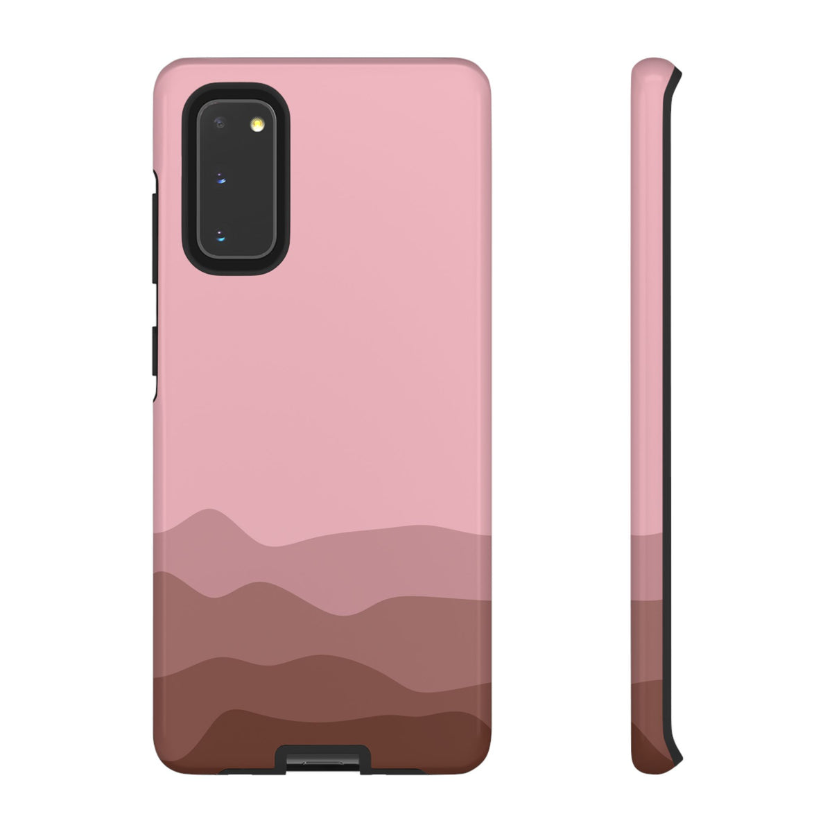 Pink Abstract Waves Protective Phone Case - Pink Phone Case - Samsung Galaxy S20 / Glossy