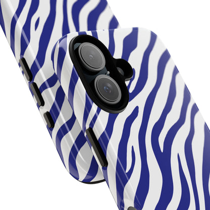 Stylish Electric Blue Zebra Print Phone Case