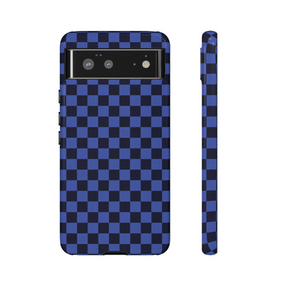 Bold Blue Small Checked Pattern Phone Case - Blue Phone Case - Google Pixel 6 / Glossy