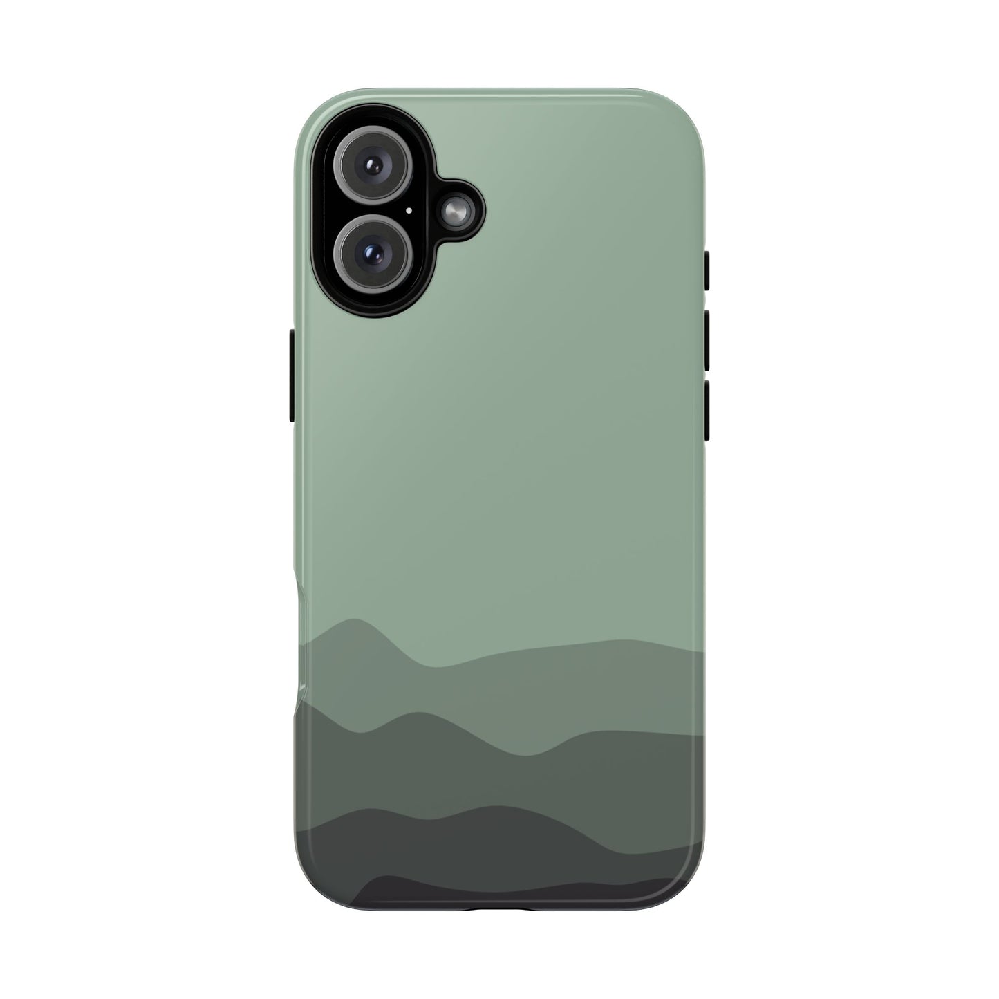 Green Abstract Waves Protective Phone Case - Green Phone Case - iPhone 16 Plus / Glossy