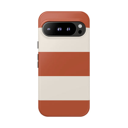 Terracotta Horizontal Stripe Pattern Phone Case - Orange Phone Case - Google Pixel 9 Pro / Glossy