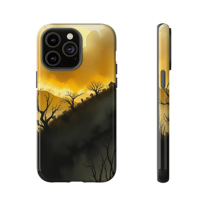 iPhone 14 Pro Max / Glossy Phone Case - Eerie Graveyard Watercolour Design Phone Case