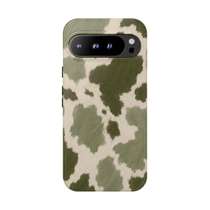 Stylish Olive Green Cow Print Phone Case