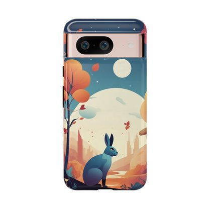 Stylised Blue Hare Design Phone Case - Multicolor Phone Case - Google Pixel 8 / Glossy