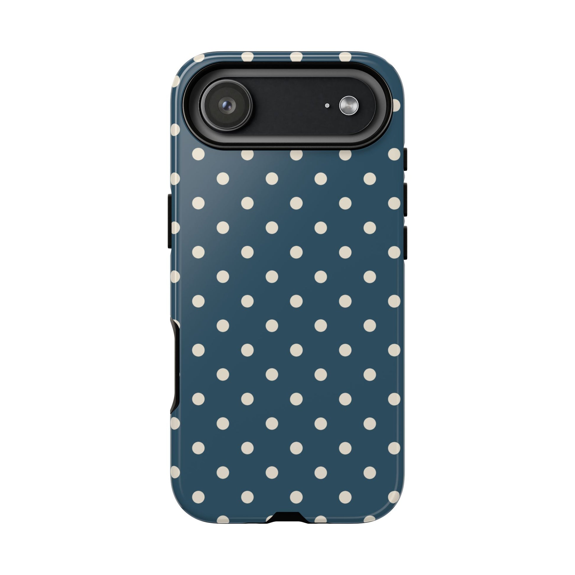 iPhone 17 Air / Glossy Phone Case - ’Blue & White Dot Pattern’ Phone Case