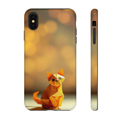 iPhone XS MAX / Glossy Phone Case - Origami Cat Design Phone Case