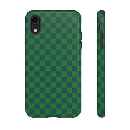 Bold Green Small Checked Pattern Phone Case - Green Phone Case - iPhone XR / Glossy