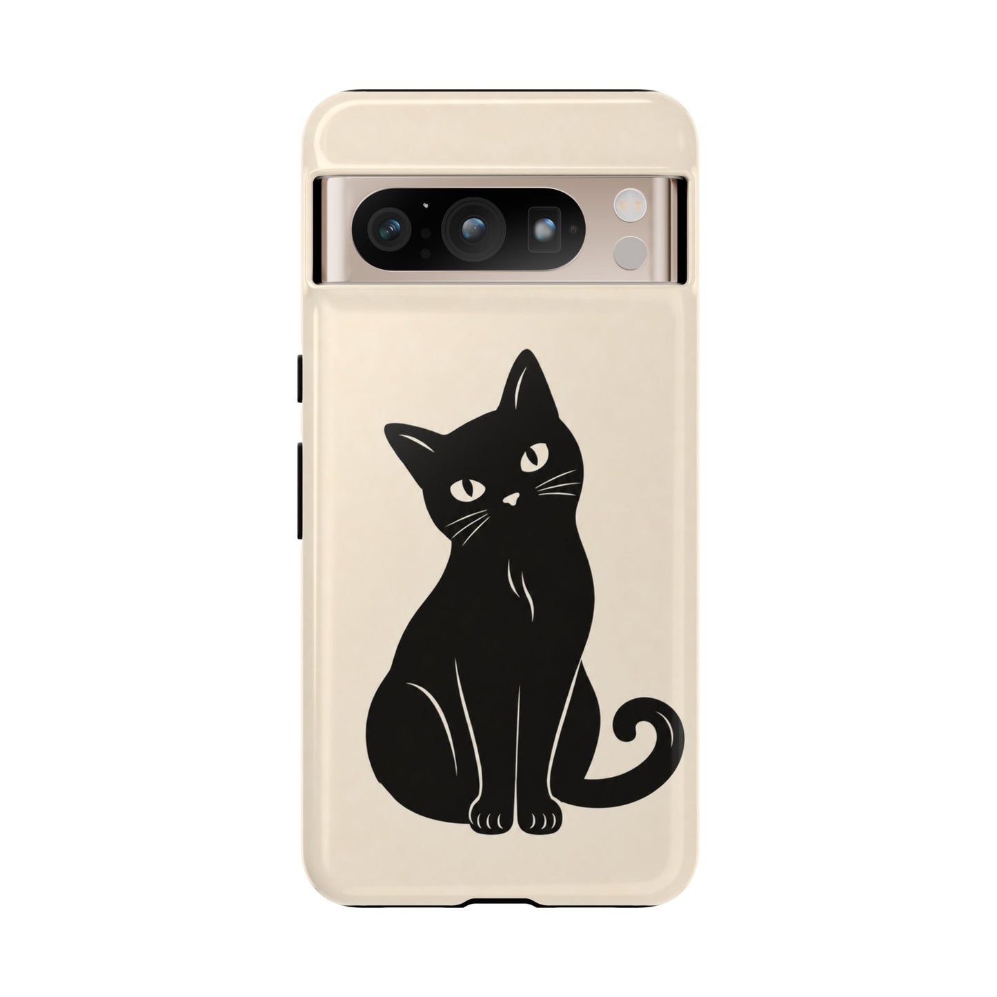 Minimalist Cream & Black Cat Phone Case
