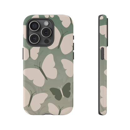 Minimalist Light Green Butterfly Pattern Phone Case - Green Phone Case - iPhone 15 Pro / Glossy