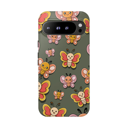 Google Pixel 9 Pro XL / Glossy Phone Case - Green Butterfly Sticker Design Phone Case